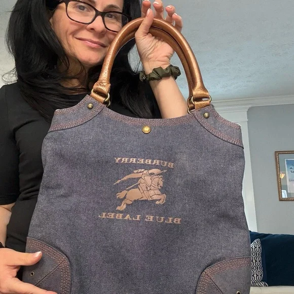 BURBERRY Blue Label Vintage Denim Tote Bag - Picture 2 of 13